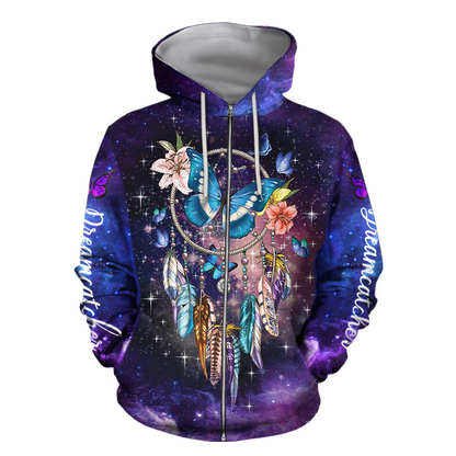 3D All Over Print Dreamcatcher Butterfly Art Hoodie - Amaze Style™-Apparel