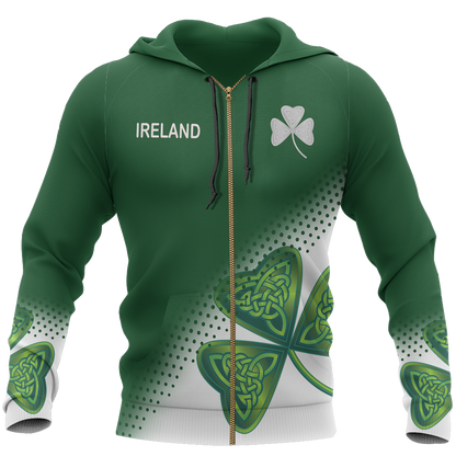 Ireland Shamrock Hoodie NM-Apparel-NM-Zip Hoodie-S-Vibe Cosy™