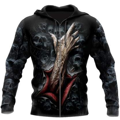 Black Skull 3D All Over Printed Shirts and short for Men and Women