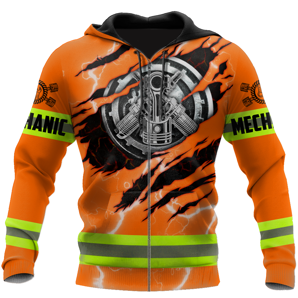 All Over Printed Mechanic Hoodie For Men and Women TN