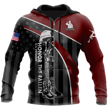 Veteran Honor the fallen Coming Home under a Flag Soldier 3D shirts for men and women