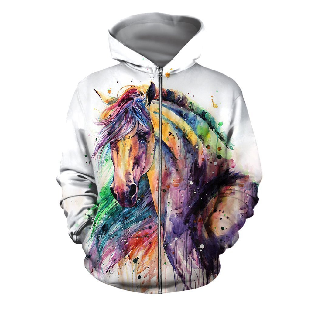 3D PRINTED HORSE T-SHIRT HOODIE - Amaze Style™-Apparel