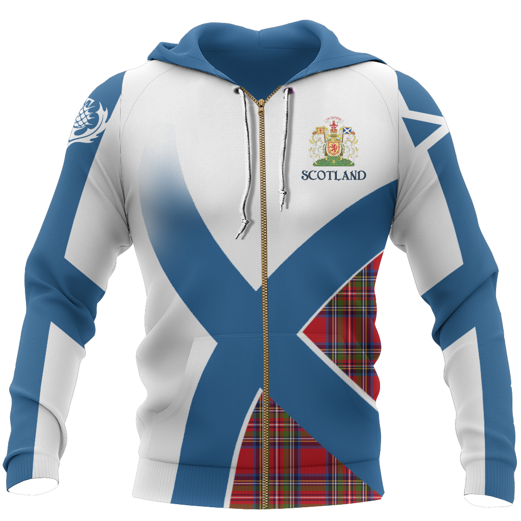 Scottish Flag Tartan Hoodie NNK 1522 - Amaze Style™-Apparel
