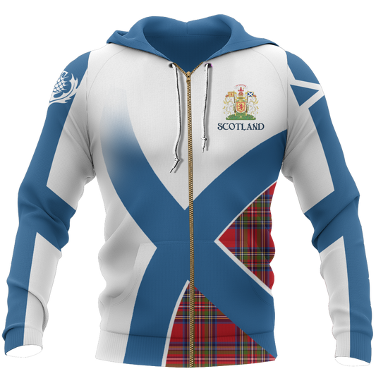 Scottish Flag Tartan Hoodie NNK 1522 - Amaze Style™-Apparel