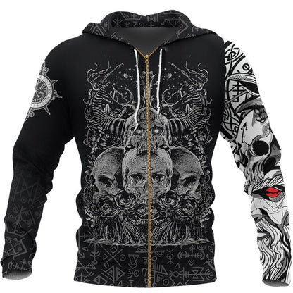 Viking Skull Hornor 3d All Over Printed