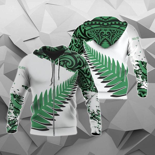 New Zealand Maori Fern Green Edition Pullover Hoodie - Amaze Style™-Apparel