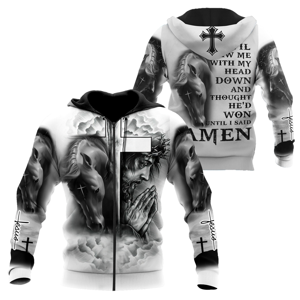 Horse And Jesus 3D All Over Printed Shirts For Men And Women TN
